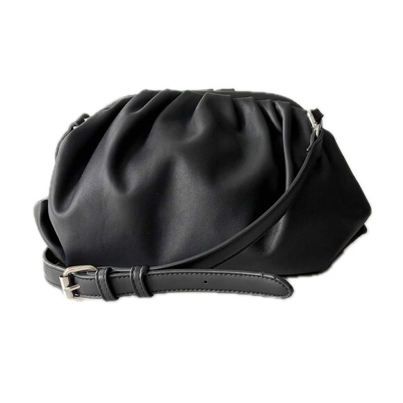 Anna Paolo Handbags - Anna Paola Italian Leather Convertible Ruched XBody Hobo Bag Clutch 3 Straps NEW
